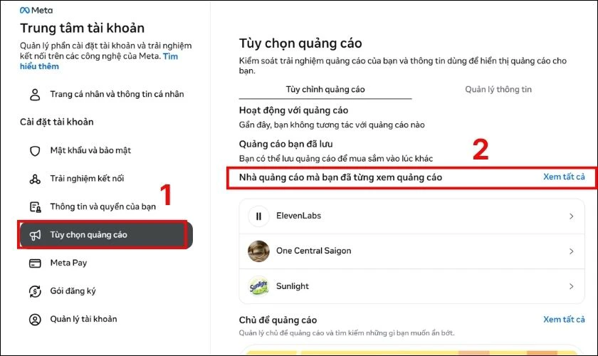 Chặn quảng cáo từ một nhà quảng cáo cụ thể