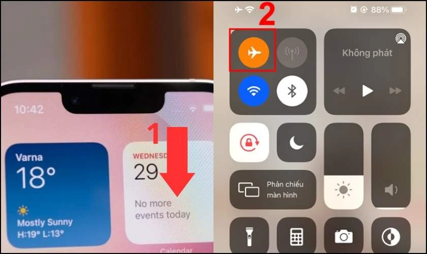 C&aacute;ch bật chế độ m&aacute;y bay tr&ecirc;n điện thoại iPhone