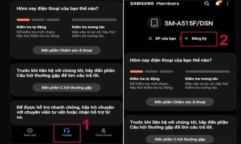 Đăng ký bảo hành Samsung bằng ứng dụng Samsung Members