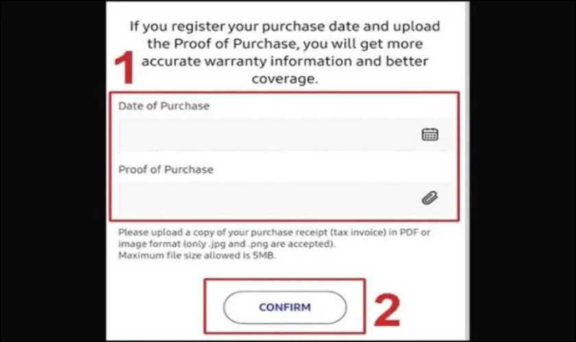 Cuối cùng, bạn nhấn Xác nhận (CONFIRM) để hoàn tất đăng ký
