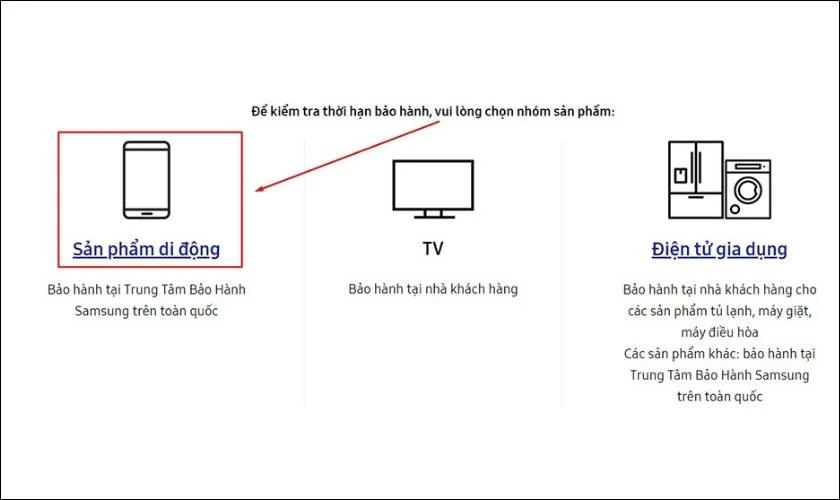 Check bảo hành Samsung trên website chính hãng