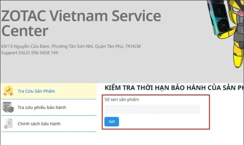 Kiểm tra bảo hành VGA Zotac