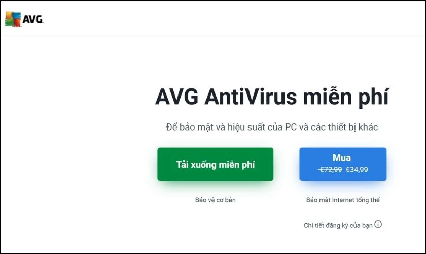 Phần mềm diệt virus AVG Internet Security