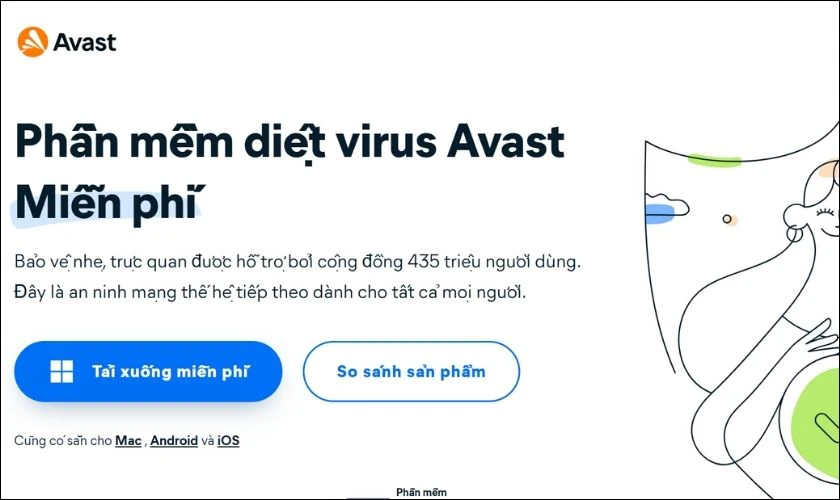 Phần mềm diệt virus miễn ph&iacute; Avast Antivirus