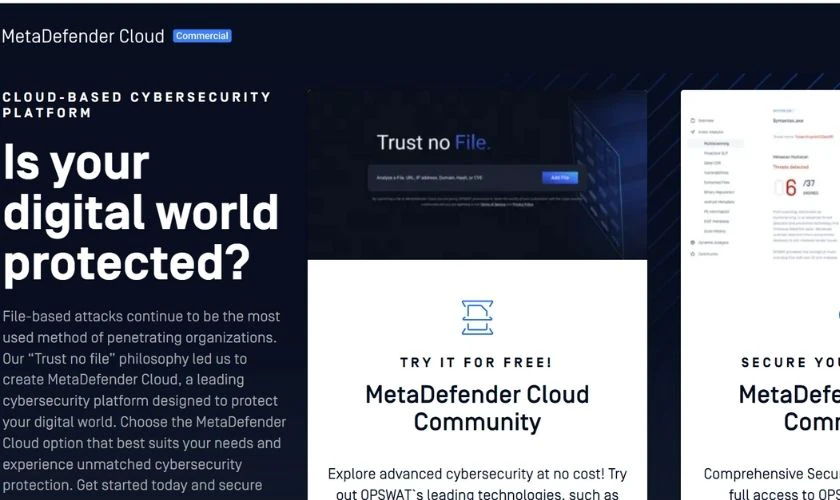 Check virus online với metadefender.opswat.com