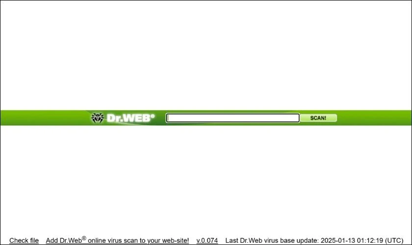 Phần mềm qu&eacute;t virus online miễn ph&iacute; online.drweb.com