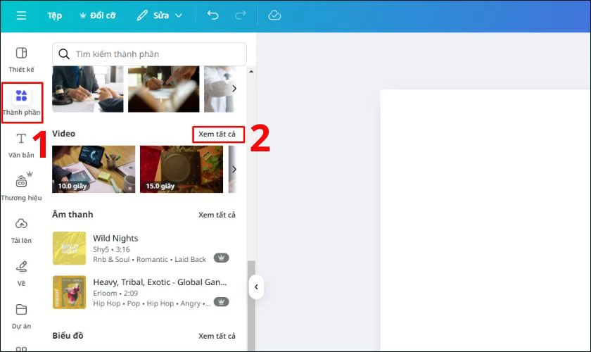 Chọn mục Video và chọn Xem tất cả