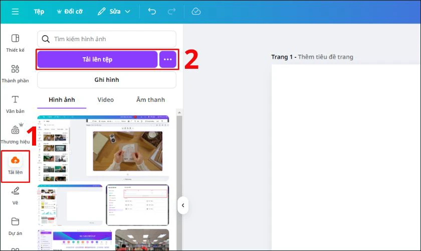 Cách chèn video vào Canva với video đã tải lên