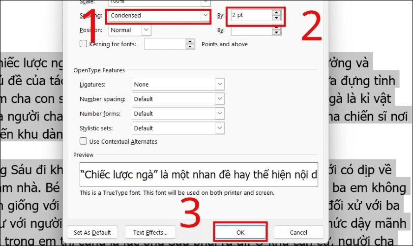 Hướng dẫn c&aacute;ch thu hẹp chữ trong Word