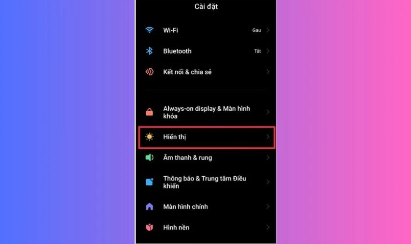 Nhấn chọn mục Hiển thị để bắt đầu chỉnh sửa