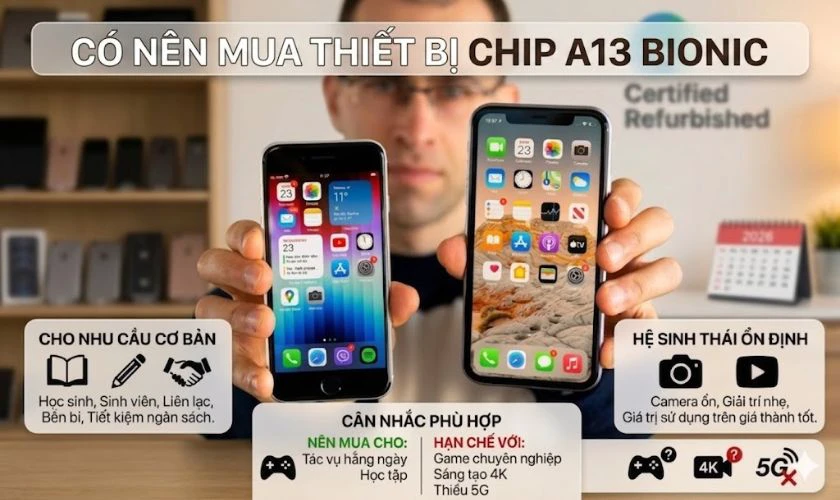 Chip A13 Bionic có mạnh không? Ưu điểm và hiệu năng năm 2026