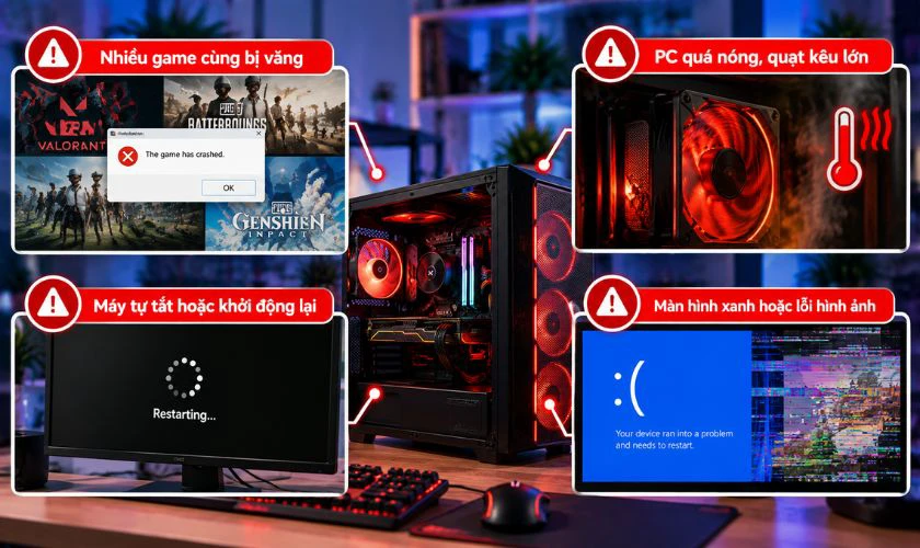 Chơi game bị văng ra màn hình PC khi nào cần sửa?