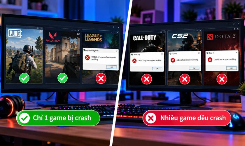 Cách xác định nguyên nhân lỗi chơi game bị văng ra màn hình PC