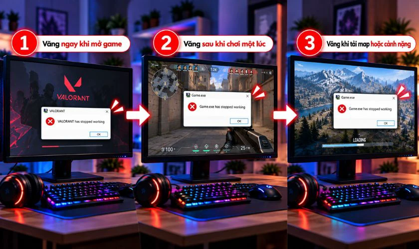 Xác định thời điểm game bị văng ra màn hình