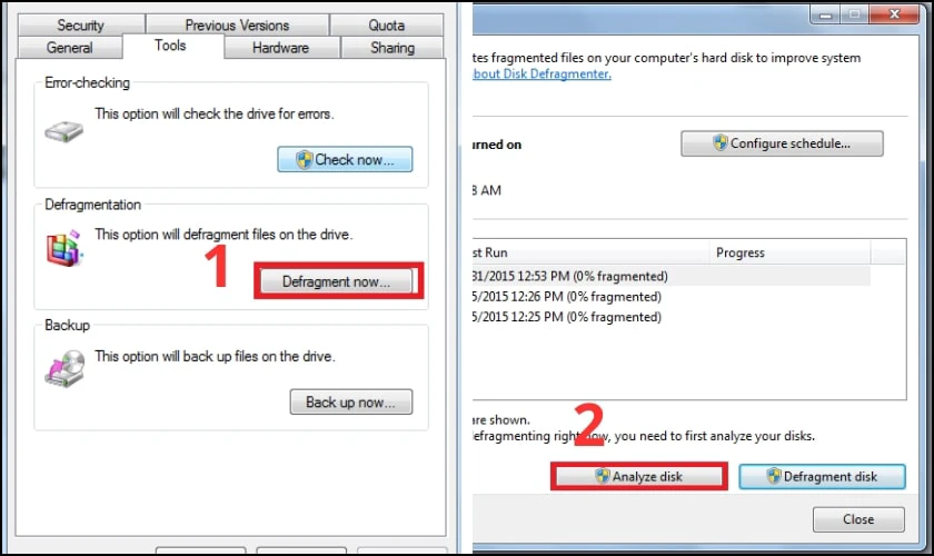 Cách chống phân mảnh ổ cứng Win 7