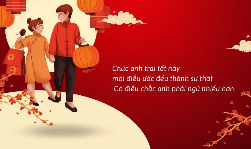Lời chúc tết anh trai ngắn gọn bằng tiếng anh 