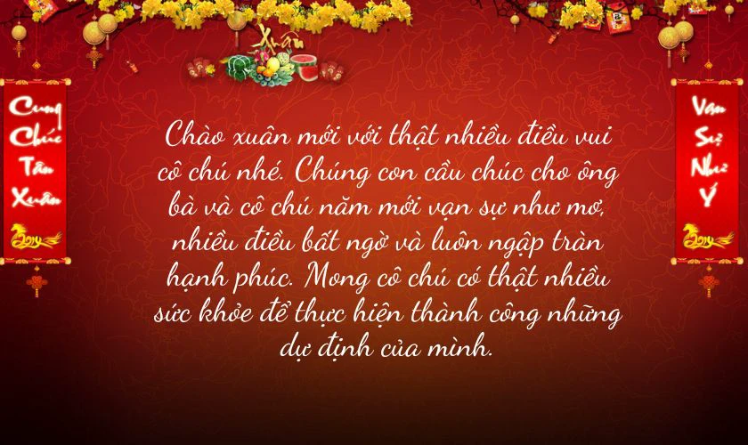 Lời chúc Tết cô, dì ấm áp