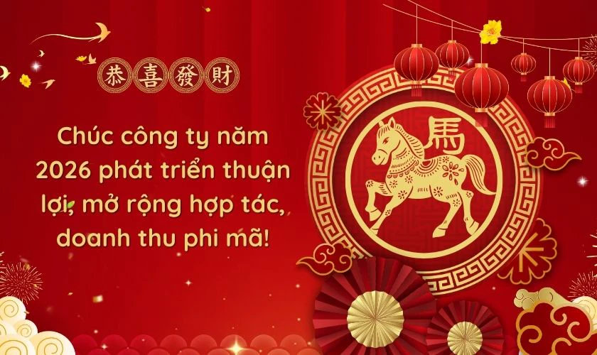 Lời chúc Xuân công ty 2026 ngắn gọn, ý nghĩa