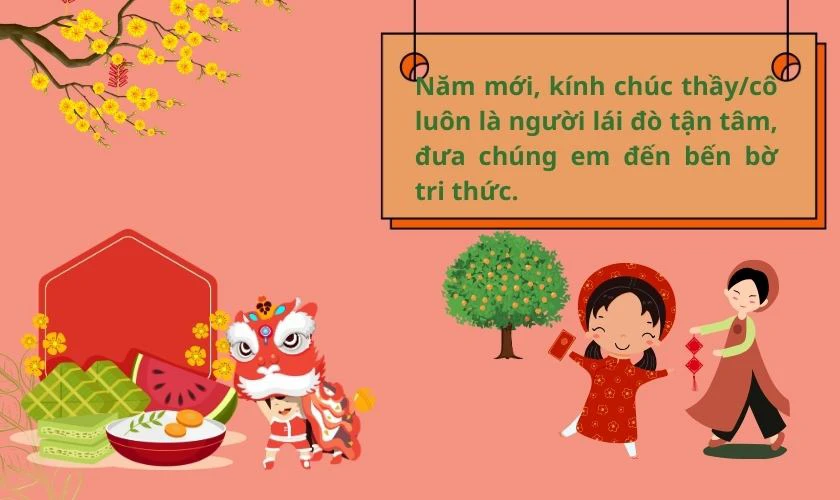 Mẫu chúc Tết giáo viên chủ nhiệm
