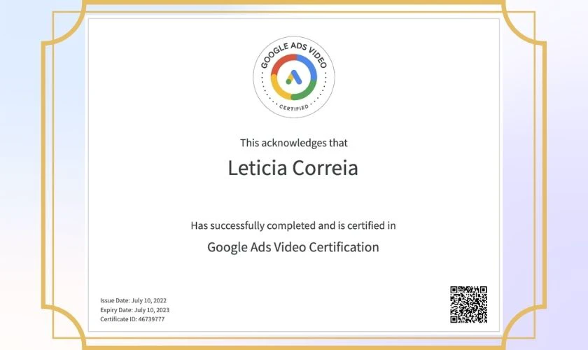 Google Ads Video Certification