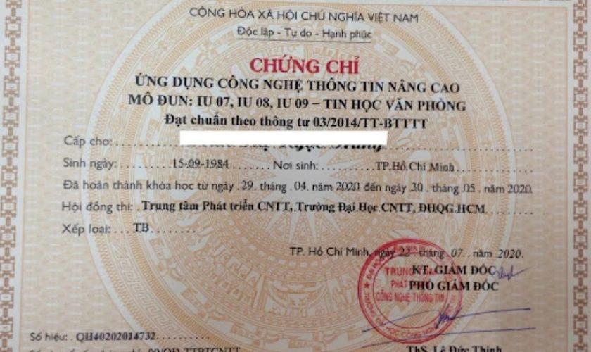 Chứng chỉ Ứng dụng CNTT nâng cao phù hợp cho người đi làm