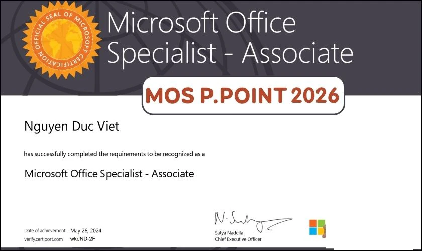 Chứng chỉ tin học văn phòng MOS PowerPoint