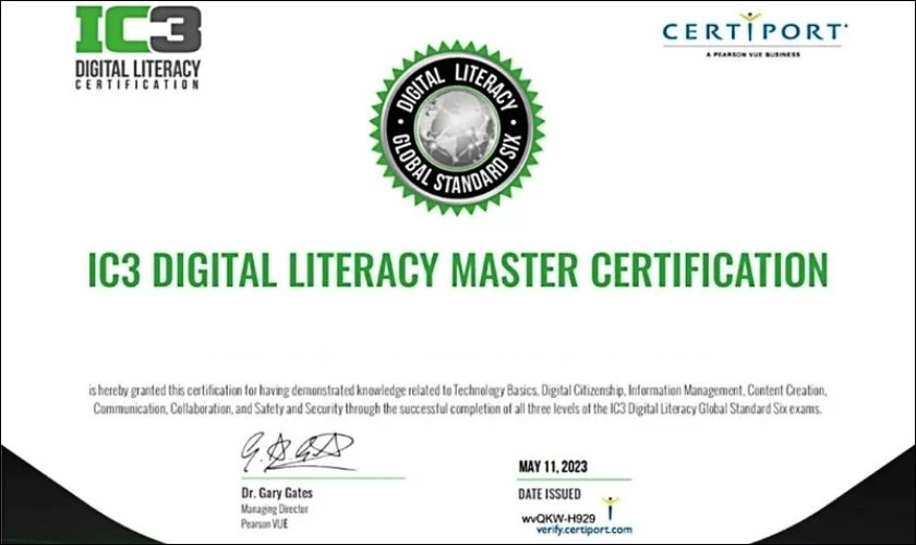 Chứng chỉ tin học văn phòng IC3 Digital Literacy