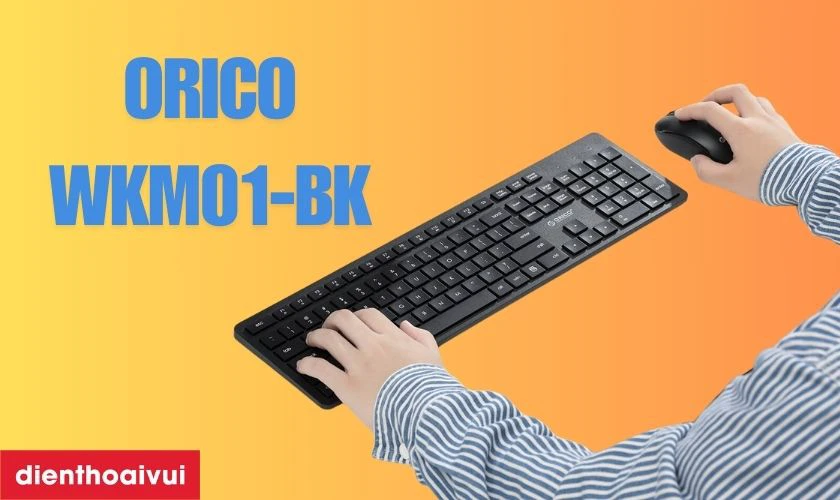Combo b&agrave;n ph&iacute;m + chuột Bluetooth kh&ocirc;ng d&acirc;y ORICO WKM01-BK