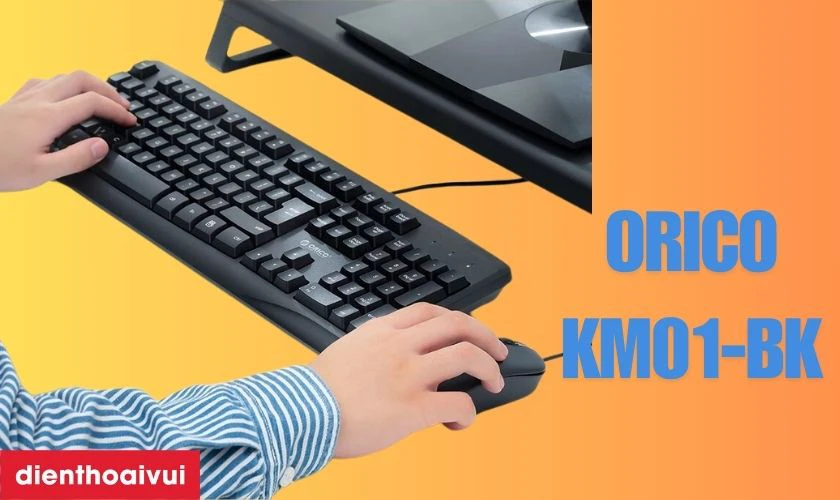 Combo b&agrave;n ph&iacute;m + chuột Bluetooth c&oacute; d&acirc;y ORICO KM01-BK