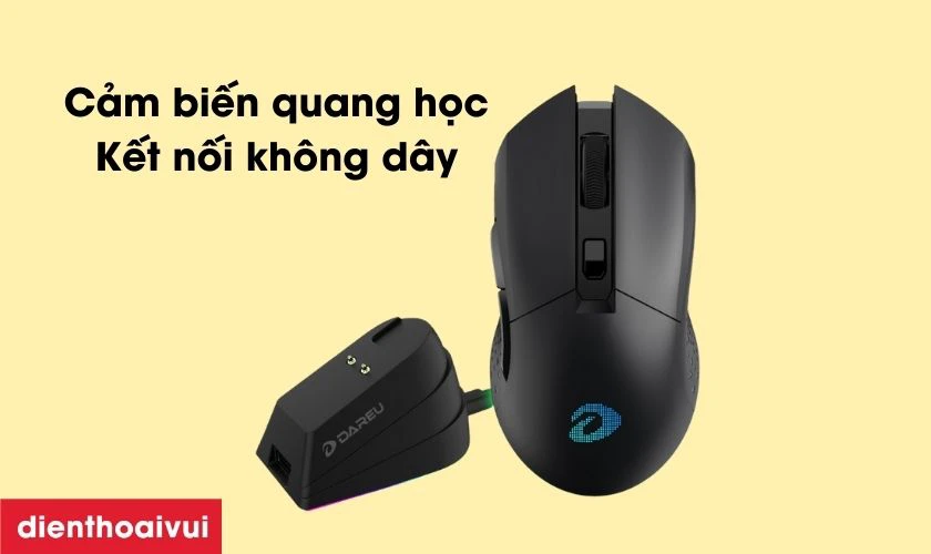 Cảm biến quang học, kết nối kh&ocirc;ng d&acirc;y ổn định