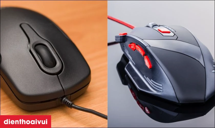 Chuột c&oacute; d&acirc;y chia l&agrave;m hai ph&acirc;n kh&uacute;c ch&iacute;nh l&agrave; văn ph&ograve;ng v&agrave; gaming