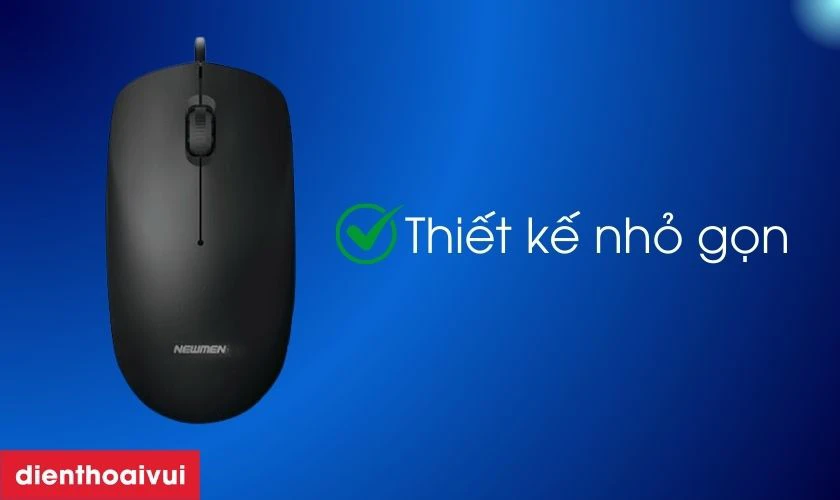 Chuột c&oacute; d&acirc;y Newmen M007 sở hữu kiểu d&aacute;ng đơn giản, nhỏ gọn