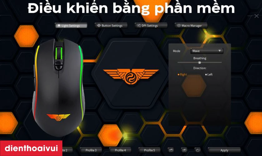 Chuột Gaming c&oacute; d&acirc;y Newmen GX9 Pro với phần mềm chuy&ecirc;n dụng