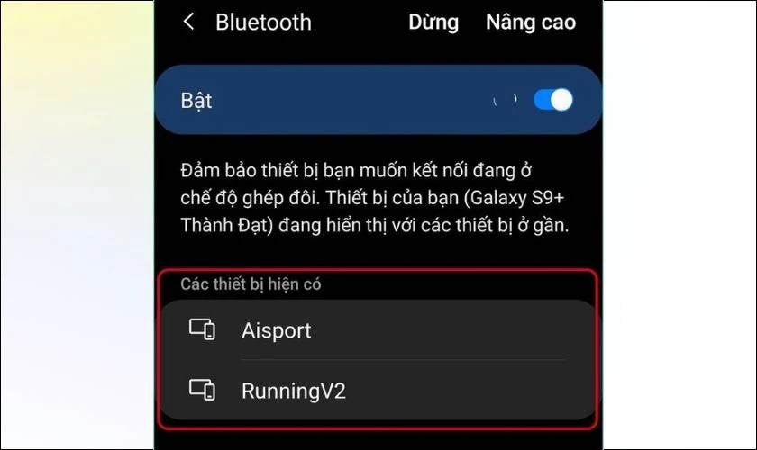 T&igrave;m chọn t&ecirc;n chuột từ danh s&aacute;ch thiết bị khả dụng v&agrave; nhấn kết nối
