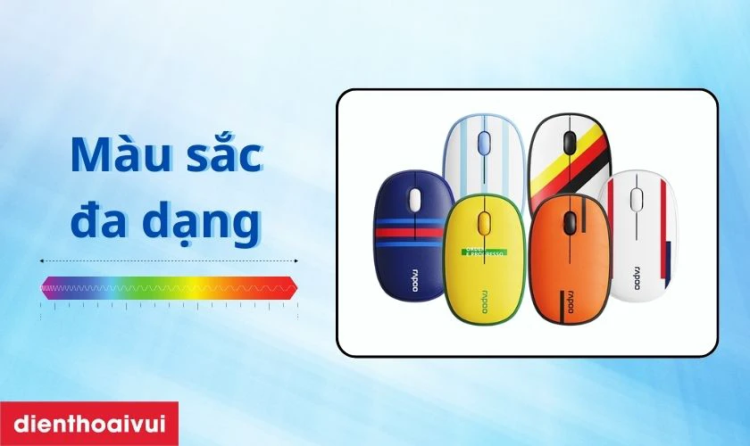 Rapoo M650 Silent c&oacute; nhiều t&ugrave;y chọn m&agrave;u sắc bắt mắt