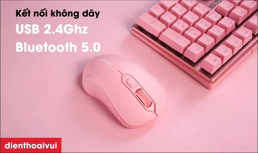 Kết nối kh&ocirc;ng d&acirc;y qua USB 2.4Ghz v&agrave; Bluetooth 5.0