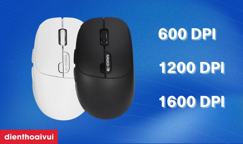 Chuột được trang bị 3 mức độ DPI bao gồm 800, 1200 v&agrave; 1600