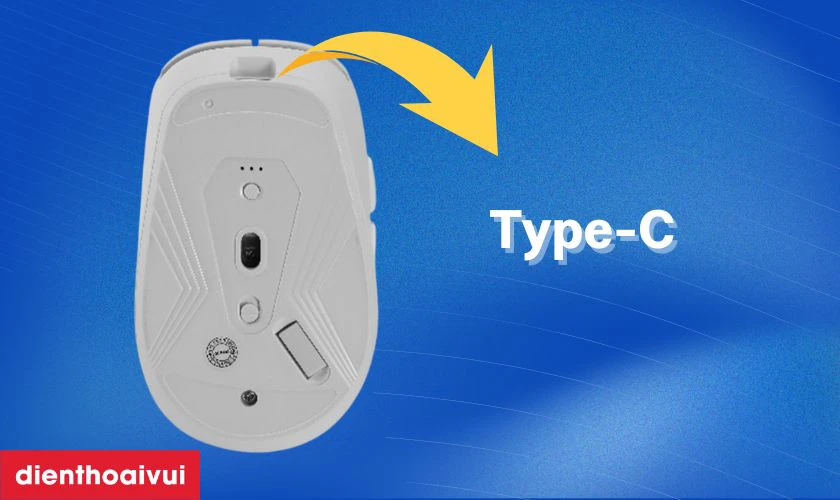 Chuột kh&ocirc;ng d&acirc;y E-Dra EM605W Ergonomic sử dụng pin sạc t&iacute;ch hợp qua cổng Type-C