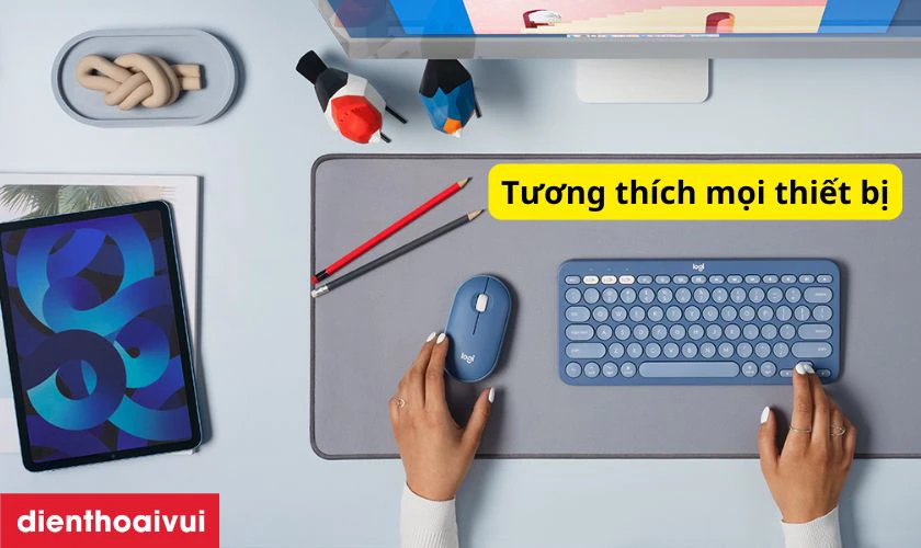 LOGITECH PEBBLE M350 c&oacute; khả năng tương th&iacute;ch rộng r&atilde;i