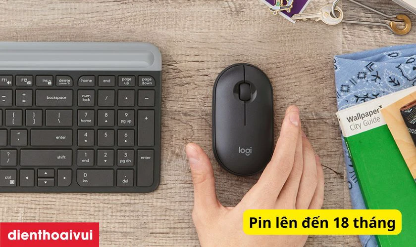 Pin đến 18 th&aacute;ng, tự động chuyển chế độ khi kh&ocirc;ng sử dụng