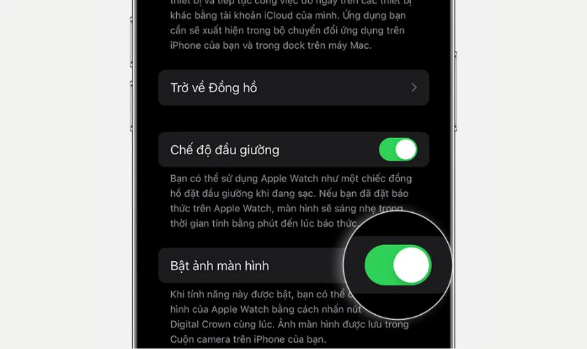 Kích hoạt tùy chọn Enable Screenshots