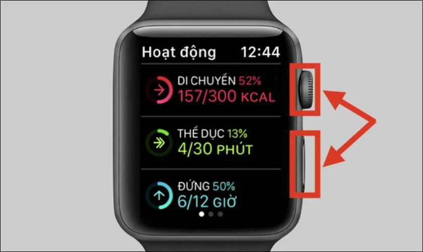 Nhấn đồng thời hai nút trên đồng hồ