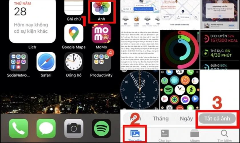 Tìm ảnh chụp trên iPhone