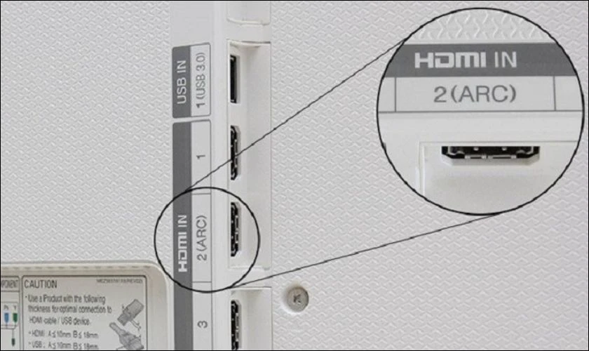 Chuyển bằng cổng HDMI (ARC)