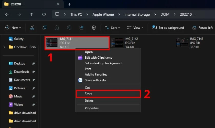 Sao ch&eacute;p ảnh bằng ph&iacute;m tắt Ctrl + V