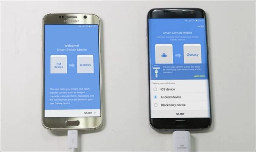 Cách chuyển dữ liệu từ Samsung cũ sang máy Samsung mới bằng cáp USB