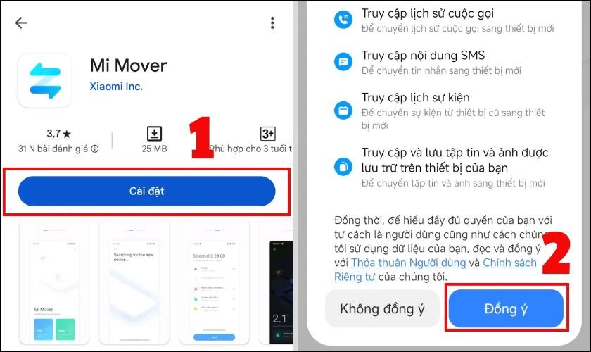 Chuyển dữ liệu bằng Mi Mover