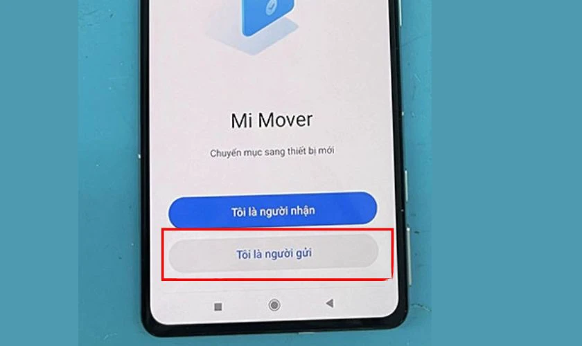 Trên điện thoại Oppo, bạn nhấn vào nút I’m a sender (Tôi là người gửi)