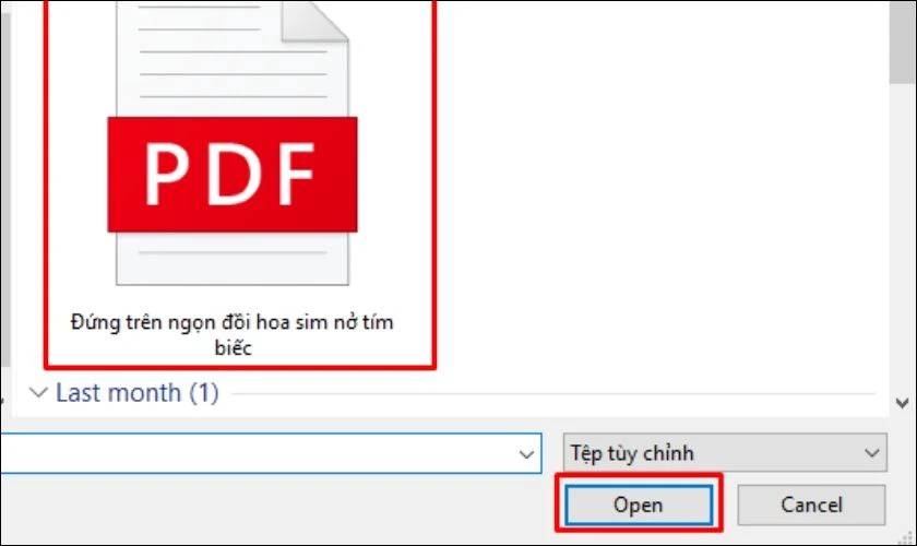 Lựa file PDF bạn vừa chuyển đổi 