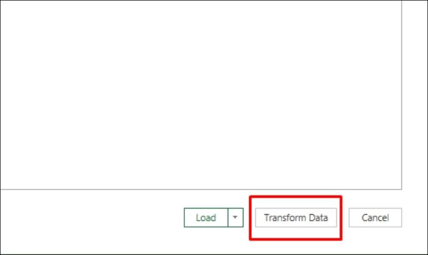 Tick v&agrave;o mục Transform data